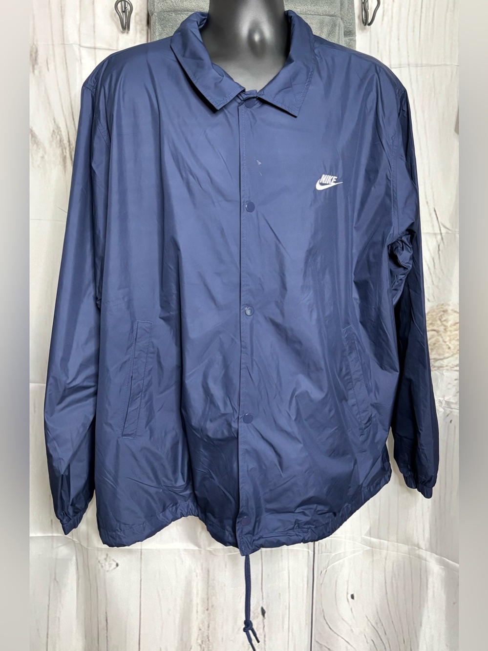 Nike NWT Sportswear Club Fleece Lined Coach's Jacket XL Diffused Blue Loose